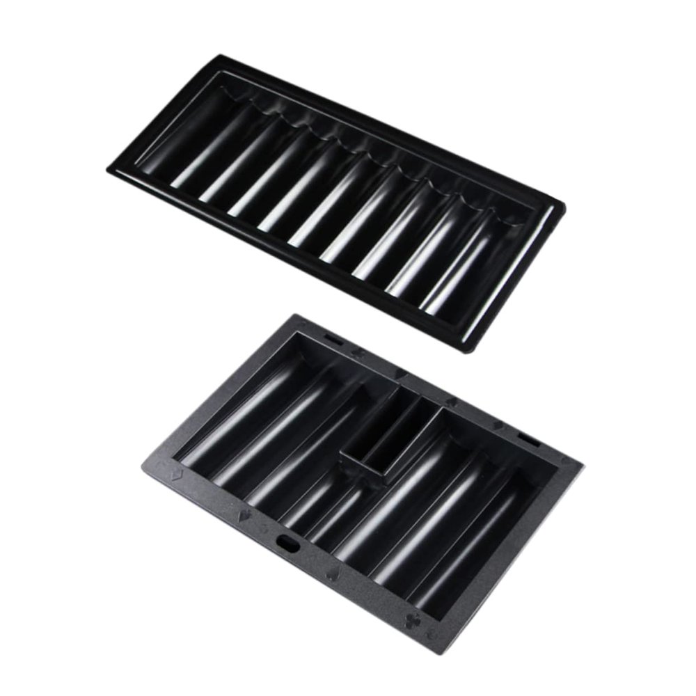 Kisangel 2pcs Organize Poker Chips Poker Chip Tray Plastic Table Holder Dealer Storage