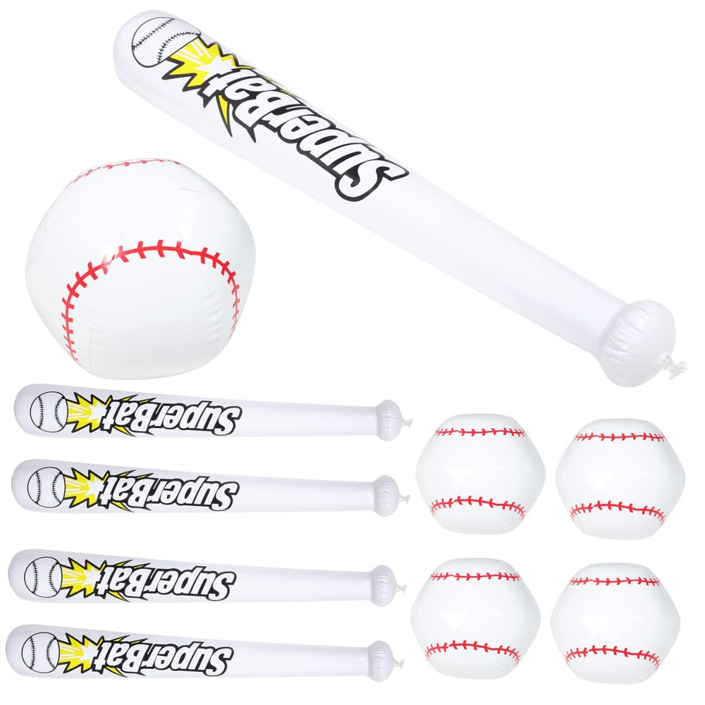 Abaodam Baseball Bat Inflatable Set 10pcs Pool Toys for Baseball Themed Parties Safe