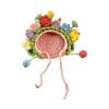 Knitted Floral Headgear Cover Woolen Yarn Outfits Accessory 10x9cm Handmade Hood for Plush Stuffed Animals view 4