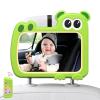 2-in-1 Baby Car Mirror with Lights & Soft Sounds, Cry Detector, Clear Night View, 360 Rotation, Shatterproof, Rear Facing Baby Car Seat Mirror with Remote Control, Perfect Baby Shower Gifts (Green) view 1