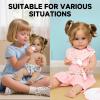 SCOM Reborn Baby Doll Accessories - 10 Pcs Feeding Set, Magic Disappearing Bottle with Milk & Juice, Pretend Play Toy with Alive Diaper & Magnetic Pacifier & Bib & Tableware, for Toddler Kid Gift Pink view 4