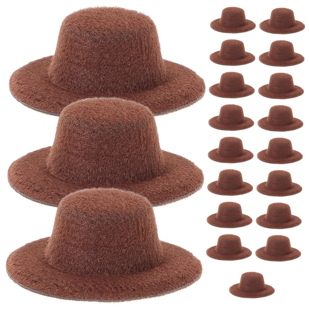 BESPORTBLE 20pcs Mini Jazz Hats for Dolls Cute Miniature Western Accessories for Pretend Play Dress up and Dollhouse Decoration Fun Mini Hats for Boys and Girls