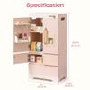 ROBUD Wooden Play Fridge, Kitchen Toy Fridge Freezer Set with Ice Maker, Play Kitchen Refrigerator, Kitchen Playset Gift for Kids & Toddlers, Age 3+ (Pink) view 2