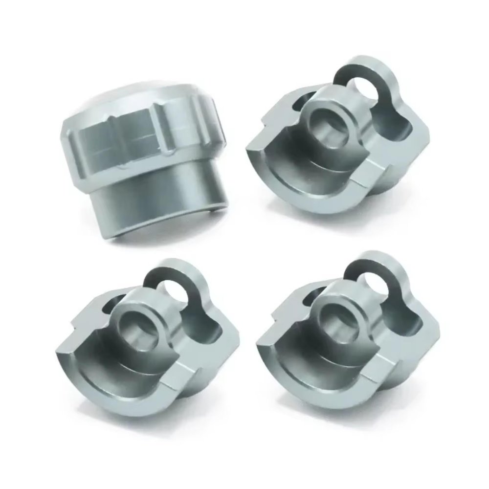 RC Car Upgrade Parts for Arrma 1/7 1/8 Rc Car Upgrade Parts Accessories 4pcs Aluminum Alloy Shock Cap Absorber Protector(Light Grey)