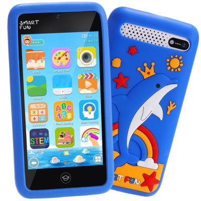 Kids Toys Smart Phone, 3.97" Touchscreen, Dual Camera with Stickers, 220+ Educational Puzzle Games, Toddler Learning Toys with Parental Control, Birthday Gifts for Kids Age 3-12