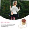 DECHOUS 4pcs Straw Crossbody Bag for Boys and Girls Woven Bag Decorative Pattern Fanny Pack for Boys/girls Play Purse Costume Photography Prop view 2