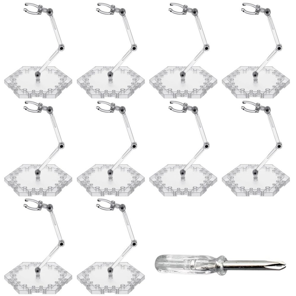 Action Figure Display Holder, 10Pcs Clear Stands for Hg 1/144 Robot Models
