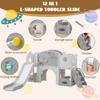 12 in 1 Toddler Slide, Astronaut Themed for Baby Slide Toddlers Aged 3+, with Astronaut,Telescope, Basketball Hoop and Ring Toss, Toddler Playset Gray Combo view 3