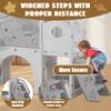 12 in 1 Toddler Slide, Astronaut Themed for Baby Slide Toddlers Aged 3+, with Astronaut,Telescope, Basketball Hoop and Ring Toss, Toddler Playset Gray Combo view 4