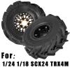hopsupRC RC Full Brass 1.0in Beadlock RC Wheel RC Tires for 1/18 1/24 Trx4m Axial SCX24 RC Crawler, 1.0RC Metal Wheel Hub Rim RC Truck Tires 4pcs view 2