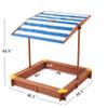 CIATRE 46" Large Wooden Sandbox with Adjustable Canopy | Outdoor Cedar Sandpit for Kids | UV-Resistant Cover & Drainage Design | Backyard Play Station view 3
