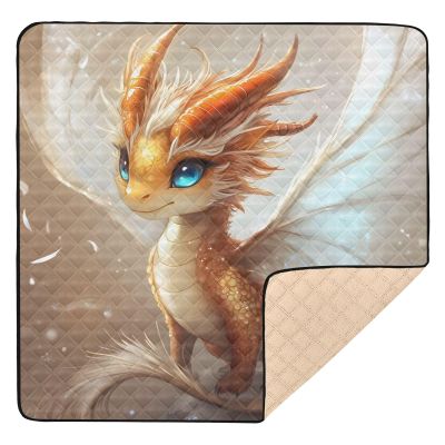 Flradish Dragon Baby Play Mat, Waterproof & Non-Slip Playpen Mat 50" X 50" Soft Foldable Crawling Mat Playing for Infants and Toddlers