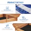 46" Wooden Sandbox with Adjustable Canopy & Foldable Benches | Outdoor Sandpit Playset for Kids | UV-Resistant Cover + Fabric Liner Included view 4