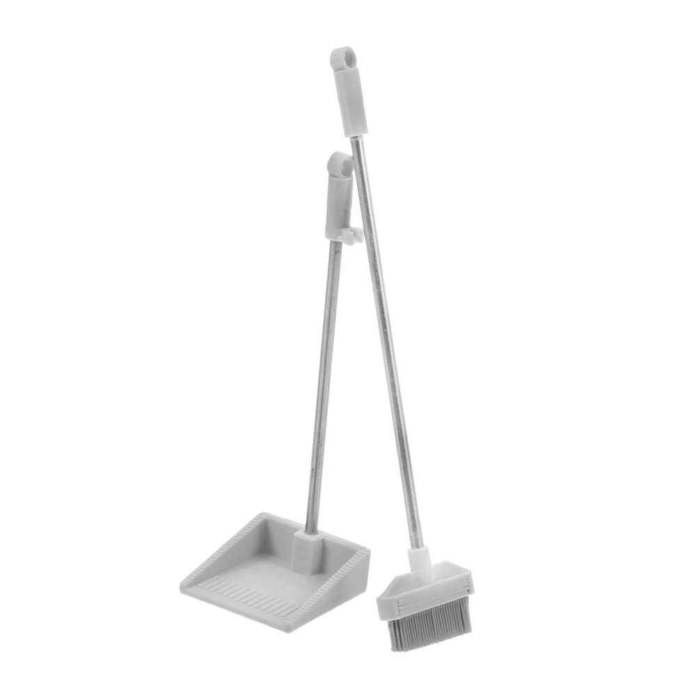 HOMSFOU 1set Mini Cleaning Tools Scale Dollhouse Broom and Dustpan Realistic Housekeeping Accessories for Miniature Scenes and Playhouse Decor