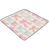 Flradish Pastel Colors Bows Baby Play Mat, Waterproof & Non-Slip Playpen Mat 50" X 50" Soft Foldable Crawling Mat Playing for Infants and Toddlers view 2