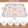 Flradish Pastel Colors Bows Baby Play Mat, Waterproof & Non-Slip Playpen Mat 50" X 50" Soft Foldable Crawling Mat Playing for Infants and Toddlers view 3
