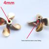 40mm Brass 4-Blade RC Boat Propeller  M4 Shaft, Tin-Welded Construction, CW & CCW Rotation Scale Warship & Model Ship Accessory view 3