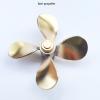 40mm Brass 4-Blade RC Boat Propeller  M4 Shaft, Tin-Welded Construction, CW & CCW Rotation Scale Warship & Model Ship Accessory view 4