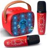 Mini Karaoke Machine for Kids:Birthday Gift for 3 4 5 6 7 8 9 10 11 12+ Year Old Boy Girl Gifts Toddler Singing Toys Bluetooth Speaker with 2 Wireless Microphone Fun Voice and Lights Teens Party Gifts view 1