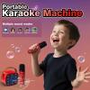Mini Karaoke Machine for Kids:Birthday Gift for 3 4 5 6 7 8 9 10 11 12+ Year Old Boy Girl Gifts Toddler Singing Toys Bluetooth Speaker with 2 Wireless Microphone Fun Voice and Lights Teens Party Gifts view 2