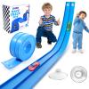 Flexible Race Track Toys for Kids: 15 Ft Flex Race Car Ramp Track with Suction Cups - Rolls Up Portable DIY Racetrack Compatible with Diecast 1/64th Cars Model - Birthday Gifts for Boys Girls Ages 3+ view 1