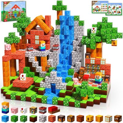 Magnetic Blocks - 100PCS Magnetic Building Blocks Cubes, Magnet Toys for Kids Age 3+, Toy Building Set for Kids, Magnets Stacking Construction Toys Birthday Gifts for Boys Girls Age 4-8, 8-12