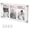 16" Acrylic 3-Card Display Frame Wall Mounted, For Trading Cards, PSA Graded Cards, Sports Cards, Baseball Cards, Mini Pictures, Photos, and Stickers (within 5.4"x3.3")  Ideal for Home, Office, Gifts view 1