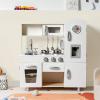 GLACER Wooden Play Kitchen Set, Pretend Cooking Play Toy with Water Dispenser, Freezer, Sink, Storage Cabinet, Oven, Lights Sounds, Kids Kitchen Playset for Girls Boys Age 3+ view 2