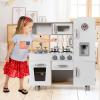 GLACER Wooden Play Kitchen Set, Pretend Cooking Play Toy with Water Dispenser, Freezer, Sink, Storage Cabinet, Oven, Lights Sounds, Kids Kitchen Playset for Girls Boys Age 3+ view 3