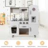 GLACER Wooden Play Kitchen Set, Pretend Cooking Play Toy with Water Dispenser, Freezer, Sink, Storage Cabinet, Oven, Lights Sounds, Kids Kitchen Playset for Girls Boys Age 3+ view 4