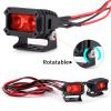 BRKRC 2pcs 18MM Square Led Light Headlight Spotlight for TRX-4 TRX6 Axial SCX10 90046 D90 CC01 Wraith Redcat Gen8 1/10 RC Car Upgrade Parts (Red) view 4