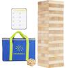 Orizliztion Tumbling Tower Game,Outdoor Games for Adults & Families, 5.3 FT 60 PCS Premiun Wooden Blocks Stacking Games with Carry Bag Stacking Toys for Backyard, Lawn, Party, Camping view 1