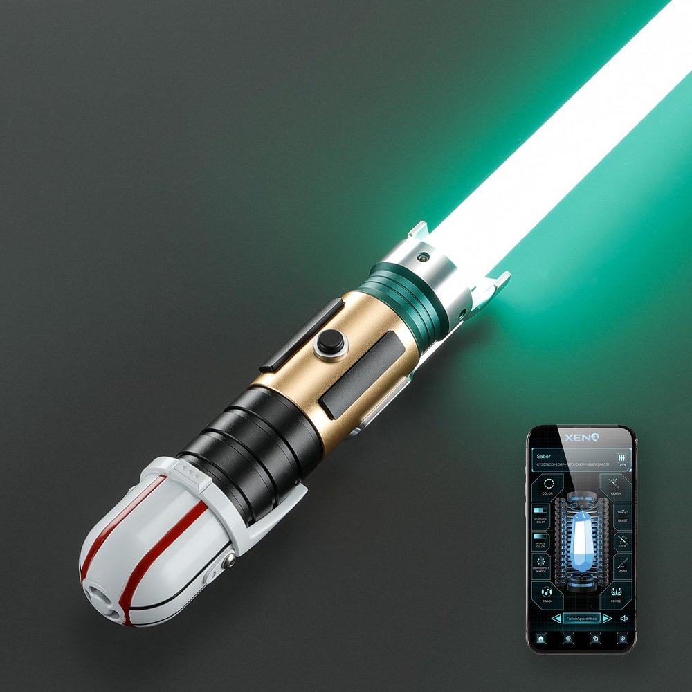 DAMIENSABER RGB V3 Heavy Dueling Light Saber, Motion Control 16 Sound Fonts Smooth Swing Light Sabers, Infinite Color Changing Light Saber, Original Design Premium Saber Metal Hilt 72cm/28in Blade