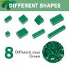 MALEKO Classic Bulk Building Blocks Accessories, 380 Pieces Mix Shape Bricks for Building-Compatible with All Major Brands(Green) view 2