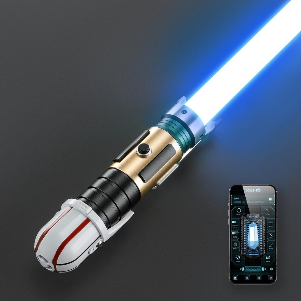 DAMIENSABER Xenopixel V3 Motion Control Light Saber, 34 Sound Fonts Smooth Swing Light Sabers, Heavy Dueling Saber with Infinite Color Changing,Original Design Premium Saber Metal Hilt 72cm/28in Blade