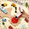 RoundFunny 3 Pcs Wooden Train Track Expansion Set Wooden Train Accessories 8 Way Wood Track Turntable, Forked Rails and Wood T Train Track Compatible with Most Railroad for Table Tabletop Activities view 4