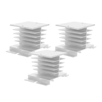 Angoily 3pcs SSR Heatsink Aluminum Cooling Fin Block Replacement Cooler Fin Heat Sink Block Heat Sink Adapter