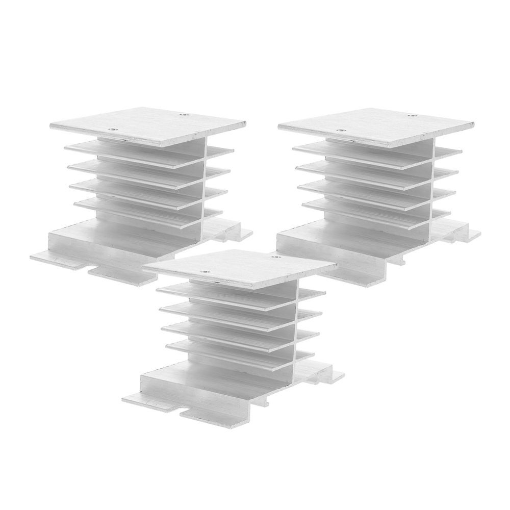Angoily 3pcs SSR Heatsink Aluminum Cooling Fin Block Replacement Cooler Fin Heat Sink Block Heat Sink Adapter