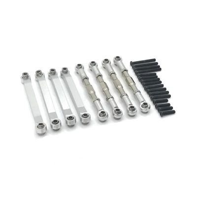 AQWBTYD RC Car Upgrade Parts for MN D90 D96 MN98 MN99S MN45 1/12 RC Upgrades Parts Accessories Metal for Chassis Link Rod Pull Rod Tie Rod Linkage Modified Parts(White)