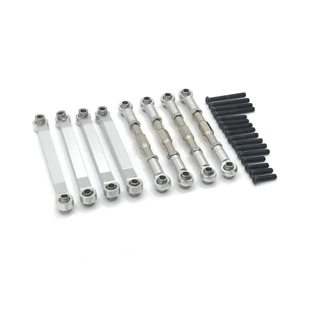AQWBTYD RC Car Upgrade Parts for MN D90 D96 MN98 MN99S MN45 1/12 RC Upgrades Parts Accessories Metal for Chassis Link Rod Pull Rod Tie Rod Linkage Modified Parts(White)