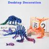3PCS 3D Printed Dinosaur Skeletons, 3D Printed Dragon Animals Toys, Spinosaurus Pterosaur Ankylosaurus Fidget Toys Desk, Poseable with Articulated Joints, Home Decor, Stress Relief Toy (Dinosaur-B) view 2