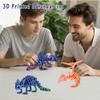 3PCS 3D Printed Dinosaur Skeletons, 3D Printed Dragon Animals Toys, Spinosaurus Pterosaur Ankylosaurus Fidget Toys Desk, Poseable with Articulated Joints, Home Decor, Stress Relief Toy (Dinosaur-B) view 3