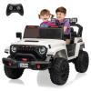 GarveeLife 24V Kids Ride on Car, 2 Seaters Riding Electric Truck with Remote Control,Adjustable Legroom for Toddlers Grows,4 Motors 3 Speeds,EVA Tires,Lights, Music,Power Display,Storage Space,White view 1