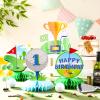 12 Pcs Golf Birthday Party Decoration 1st Hole in One Honeycomb Table Centerpieces Green White Golf Table Decoration Topper Birthday Party Favors Supplies view 3