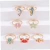 NOLITOY Trendy Alloy Finger Rings 7pcs Animal Design Boys and Girls' Easy to Clean Jewelry Set view 2
