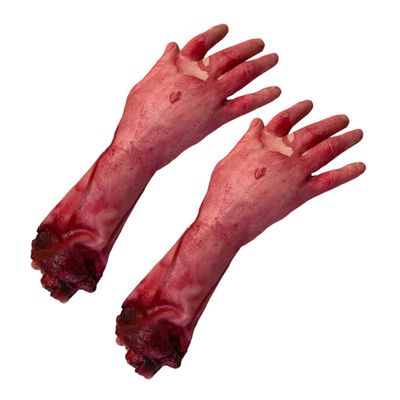 Abaodam 2Pcs Severed Hand Horror Props Realistic Broken Limbs for Halloween Decorations Scary Party Pranks and Gory Themed Events Novelty Scary Accessories for Fearful Fun