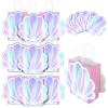 12 Pack Sea Shell Gift Bags For Mermaid Goodie Bags Party Favor Iridescent with Handle for Under The Sea Party Summer Ocean Beach Celebration Supplies view 1