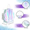 12 Pack Sea Shell Gift Bags For Mermaid Goodie Bags Party Favor Iridescent with Handle for Under The Sea Party Summer Ocean Beach Celebration Supplies view 2