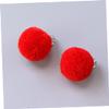 PartyKindom 6pairs Little Girls Earrings Non-piercing Clip Earrings Plush Ball Ear Clips Adorable Jewelry for Boys and Girls view 2