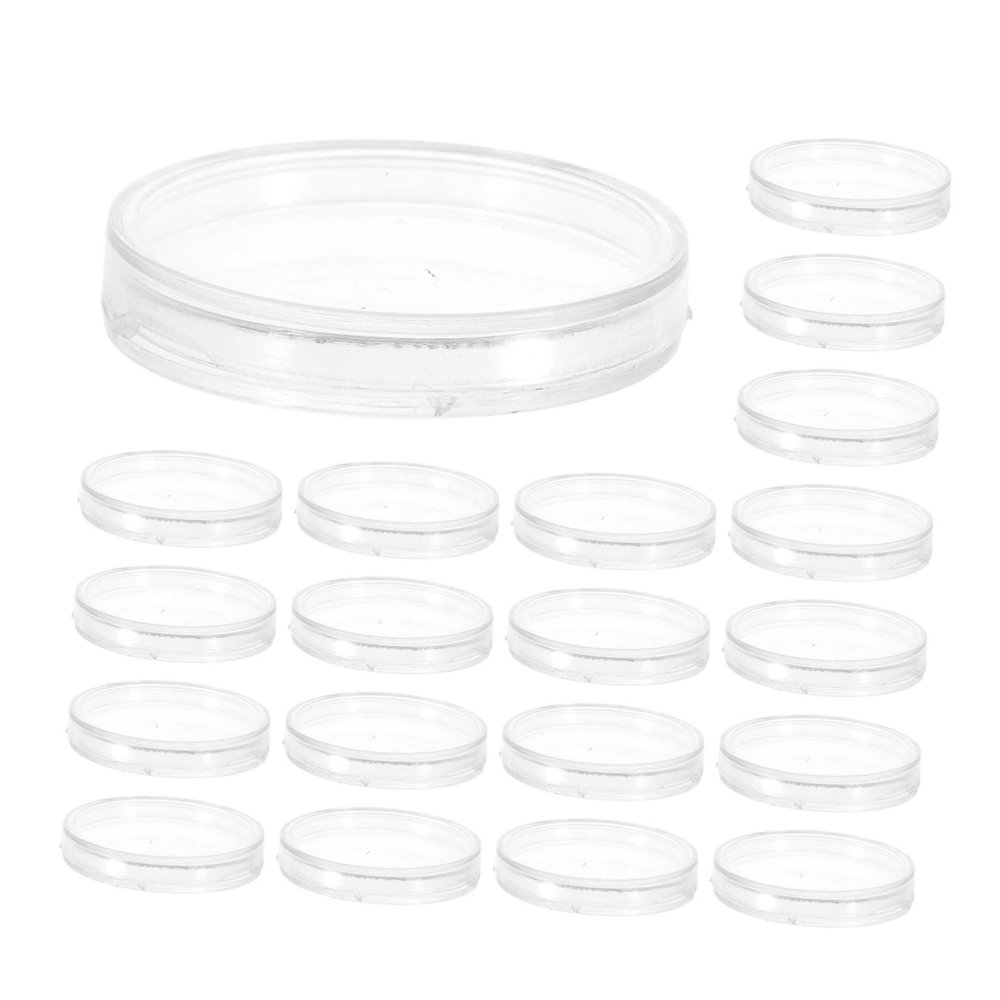 GRIRIW 50pcs Coin Capsules Crystal Transparent Coin Protection Box for Collectors Lightweight Round Storage Case Display and Organization